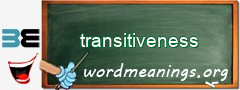 WordMeaning blackboard for transitiveness